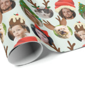 アイスブルー間抜けクリスマス帽子6枚の写真 ラッピングペーパー (ロールコーナー)