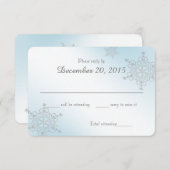 アイスブルー雪片の応答カード 出欠カード (正面/裏面)