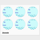 アイスブルー雪/星ステッカー。終了、ラベルから ラウンドシール (シート)