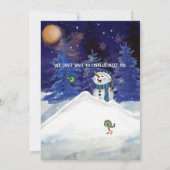 アイスブルー 「村があってこそ」 冬のベイビーシャワー 招待状 (裏面)