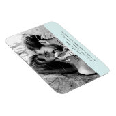 アイスブルーB/Wカップル写真II結婚式の日付を保存 マグネット (右側)