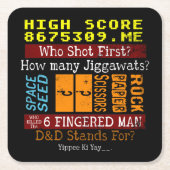 アイスブレーカートリビア質問会話スターター スクエアペーパーコースター (正面)