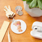 アイスブロックキーチェーンを持つテディベア キーホルダー