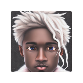 アイスプリンスメラニンブラックボーイ魔法ブルウィンターブロ メタルプリント