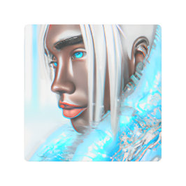 アイスプリンスメラニンブラックボーイ魔法ブルウィンターブロ メタルプリント