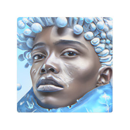 アイスプリンスメラニンブラックボーイ魔法ブルウィンターブロ メタルプリント