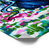 アイスプリンセススノーフクロウ冬ファンタジー妖精アート ポスター (角)