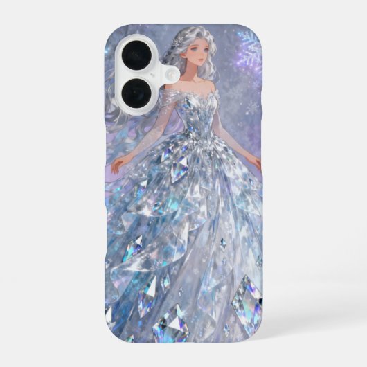 アイスプリンセスiPhone 16ケース - 魔法の冬の女王 iPhone 16ケース (裏面)