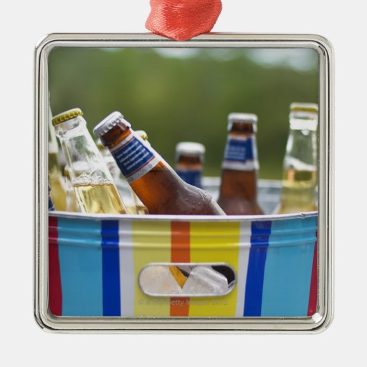 アイスペールのビールのボトル メタルオーナメント (正面)
