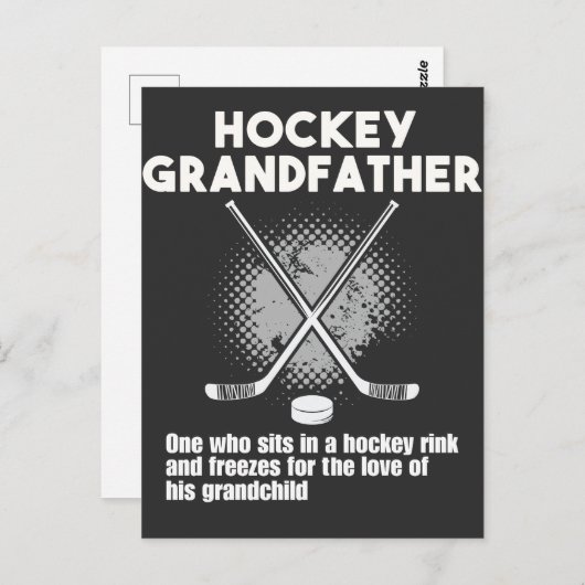 アイスホッケーおもしろい祖父が孫のために凍結 ポストカード (正面/裏面)