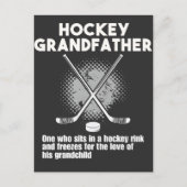 アイスホッケーおもしろい祖父が孫のために凍結 ポストカード (正面)