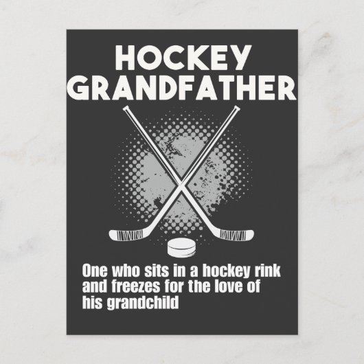 アイスホッケーおもしろい祖父が孫のために凍結 ポストカード (正面)