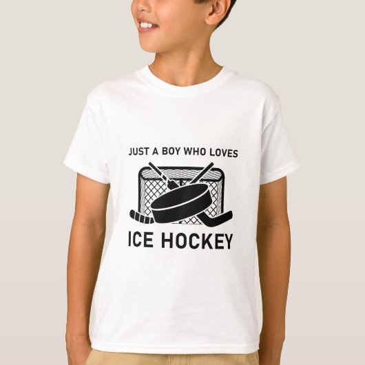 アイスホッケーが大好きな少年 Tシャツ (正面)