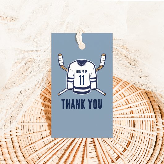 アイスホッケーでスケートをありがとうラベル ギフトタグ