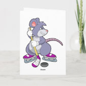 アイスホッケーでスティックを持つマウス カード (裏面)