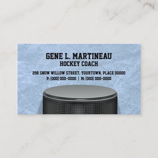 アイスホッケーのコーチ 名刺 (正面)