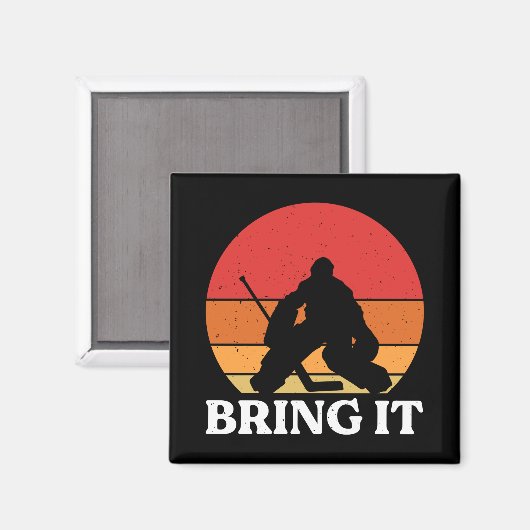 アイスホッケーのゴアリーが持って来る マグネット (正面/裏面)