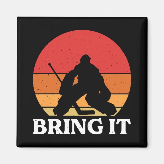 アイスホッケーのゴアリーが持って来る マグネット (正面)