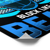 アイスホッケーのゴアリーが蝶ブロックのように落ちる ポスター (角)