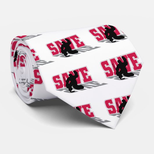 -アイスホッケーのゴールキーパーのスポーツを救って下さい ネクタイ (ロール)