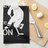 アイスホッケーのスケートタお気に入りのオル-季節 キッチンタオル (四つ折り)