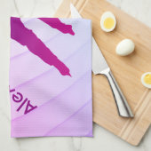 アイスホッケーのスケートタオルプレーヤーパープル キッチンタオル (四つ折り)