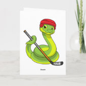 アイスホッケーのスティックを持った蛇 カード (裏面)