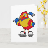 アイスホッケーのスティックを持つパラット カード (黄色い花)