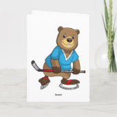 アイスホッケーのスティックを持つビーバー カード (裏面)