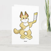 アイスホッケーのスティックを持つ猫 カード (裏面)