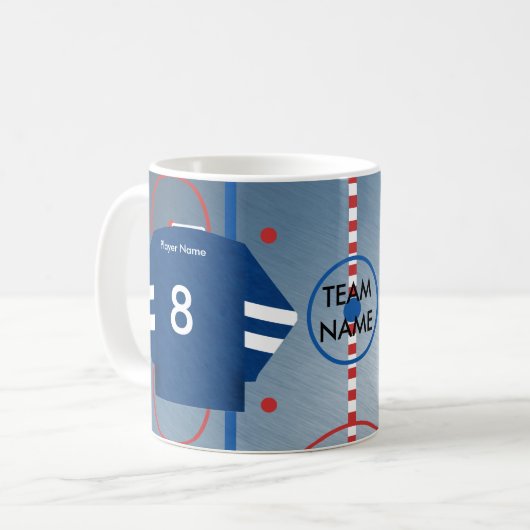 アイスホッケーのチームジャージーのマグ コーヒーマグカップ (正面左)