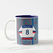 アイスホッケーのチームジャージーのマグ ツートーンマグカップ (左)