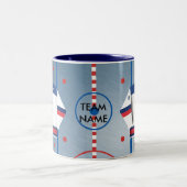 アイスホッケーのチームジャージーのマグ ツートーンマグカップ (中央)