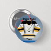 アイスホッケーのチームジャージーボタン 缶バッジ (正面&裏面)