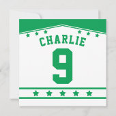 アイスホッケーのテーマのジャージーのパーティーはテンプレートを誘います 招待状 (裏面)