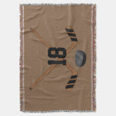 アイスホッケーのパーソナライズなスポーツの総括的なギフト スローブランケット (正面縦)