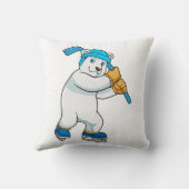 アイスホッケーのホッキョクグマ、スティック付き クッション (裏面)