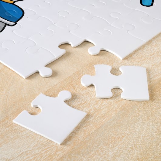 アイスホッケーのホッキョクグマ、スティック付き ジグソーパズル (側面)