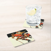 アイスホッケーのマッチ スクエアペーパーコースター (インサイチュ)