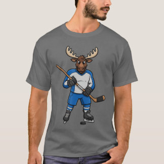 アイスホッケーのムーススポーツプレイヤーの動物の友達 Tシャツ