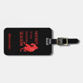 アイスホッケーのラゲッジタお気に入りのグのシーズンレッド ラゲッジタグ (正面横)