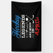 アイスホッケーの伝説は生まれアリル誕生日にある 横断幕 (縦)