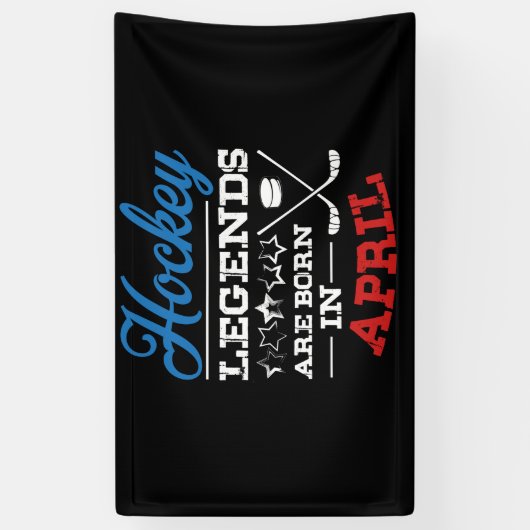 アイスホッケーの伝説は生まれアリル誕生日にある 横断幕 (縦)