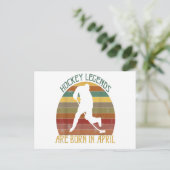 アイスホッケーの伝説は4月生まれの誕生日 ポストカード (スタンド正面)