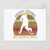アイスホッケーの伝説は4月生まれの誕生日 ポストカード (正面)