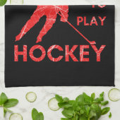 アイスホッケーの刃生まれタオル遊-赤色 キッチンタオル (折り畳み)