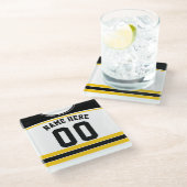 アイスホッケーの名前&ナンバージャージーコースター ガラスコースター (アングル)