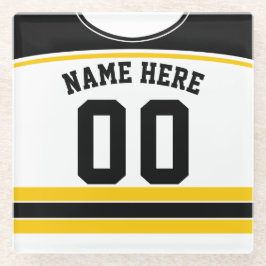 アイスホッケーの名前&ナンバージャージーコースター ガラスコースター