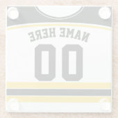 アイスホッケーの名前&ナンバージャージーコースター ガラスコースター (裏面)