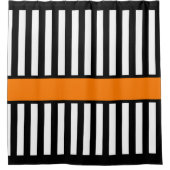 アイスホッケーの審判員のシマウマのストライプ シャワーカーテン (正面)